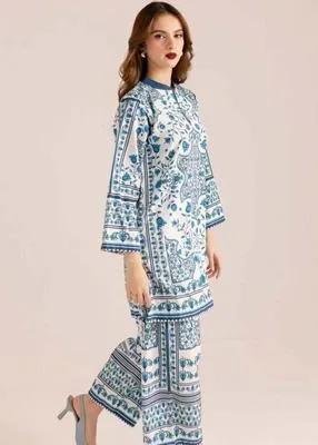 Blue Printed Swiss Lawn 2-Piece Co-Ord Set for Women thumbnail 5