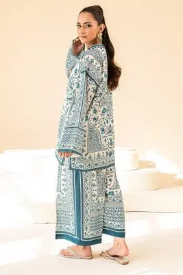 Blue Printed Swiss Lawn 2-Piece Co-Ord Set for Women thumbnail 9