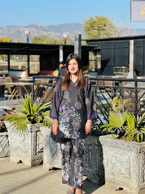 2 Pcs Women's Stitched Swiss Lawn Printed Shirt And Trouser thumbnail 2