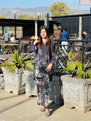 2 Pcs Women's Stitched Swiss Lawn Printed Shirt And Trouser thumbnail 5