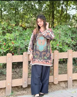 2 Pcs Women's Stitched Swiss Lawn Printed Shirt And Trouser thumbnail 6