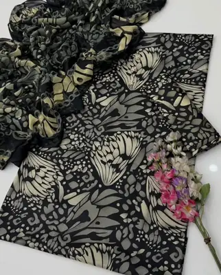 3 Pcs Women's Unstitched Printed Suit