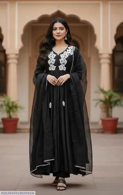 3 Pcs Women's Stitched Silk Embroidered Maxi Suit
