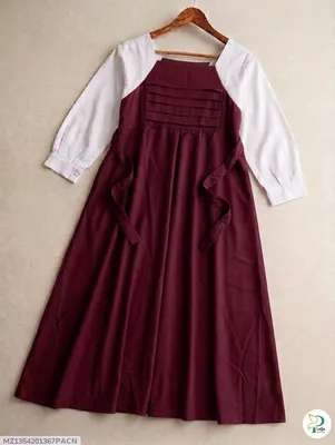 1 Pc Women's Stitched Georgette Plain Maxi thumbnail 1