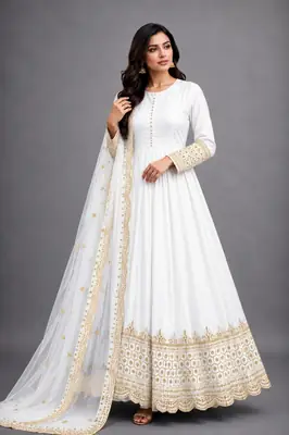 3 Pcs Women's Stitched Chiffon Sequins Embroidered Maxi Suit