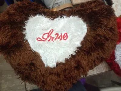 Heart Cushion With Love Embroidered Soft Filled Decor thumbnail 2