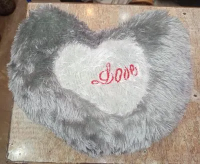 Heart Cushion With Love Embroidered Soft Filled Decor thumbnail 3
