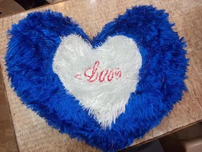 Heart Cushion With Love Embroidered Soft Filled Decor thumbnail 4