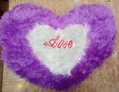 Heart Cushion With Love Embroidered Soft Filled Decor thumbnail 5