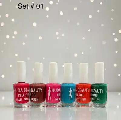 Full Size Huda Beauty Peel Off Nail Polish, Pack Of 6