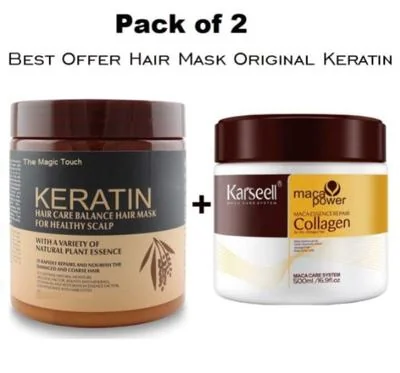 Shine & Repair Hair Mask - 2 Pcs Frizz Control & Moisturizing Treatment