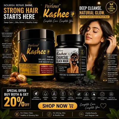 2 in 1 Kashee Black Face Mask And Hair Mask Deal, Skincare And Haircare Bundle