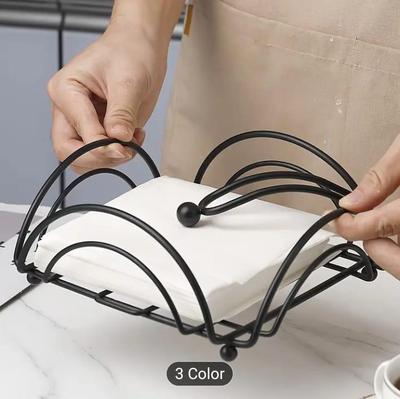 Golden Metal Tissue Holder for Home Office Party thumbnail 4