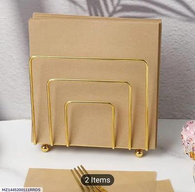 Golden Napkin Holder for Dining Table, Durable Metal, Weighted Arm, New Arrival thumbnail 4