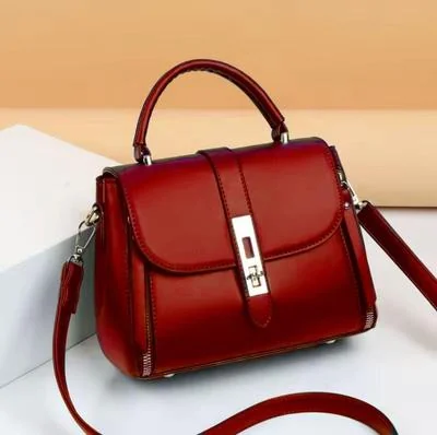 Maroon PU Leather Crossbody Bag for Girls Medium Size