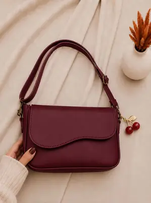 Women's Leather Plain Shoulder Bag