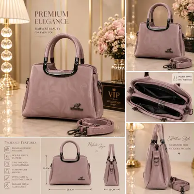 Women's Leather Plain Shoulder Bag thumbnail 2