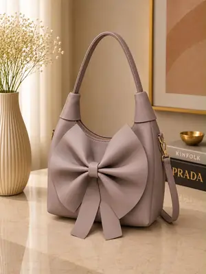 Women's Leather Plain Shoulder Bag
