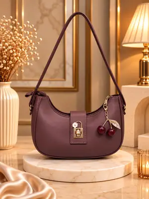 Women's Leather Plain Shoulder Bag