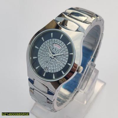 Men's Stainless Steel Quartz Watch Black Dial 42mm