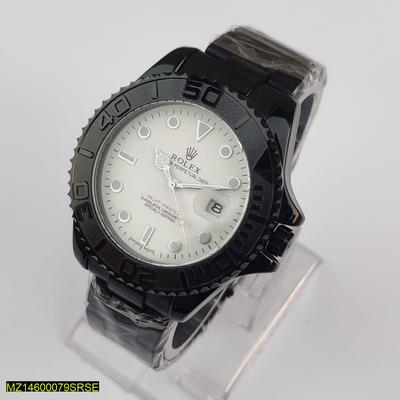 Men's Black Stainless Steel Watch 42mm Quartz Movement