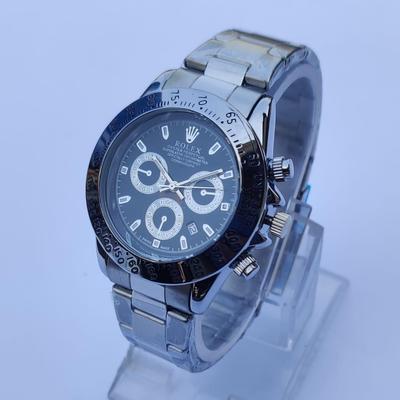 Men's Stainless Steel Black Dial 38mm Quartz Watch