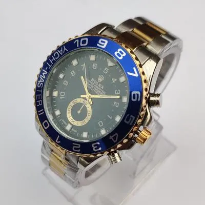 Men's Chronograph Watch Blue Gold Stainless Steel