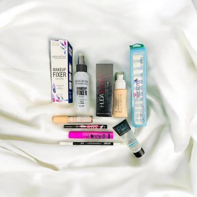 8 in 1 Makeup Set Miss Rose Huda Maybelline Peel Off Nails thumbnail 2