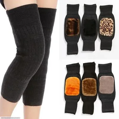 Unisex Wool Leg Warmers Black 2 Pcs Winter Cozy