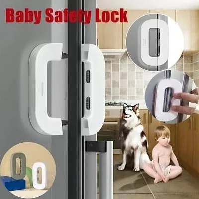 Fridge Safety Lock White Plastic Easy Install