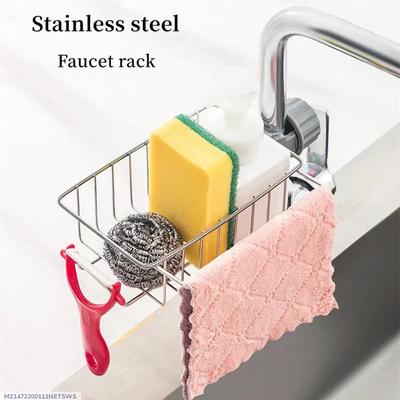 Stainless Steel Faucet Rack with Sponges and Cloths thumbnail 4