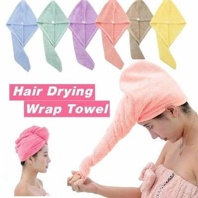 Women Hair Drying Wrap Towel Multicolor Cotton Quick Dry