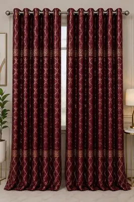 Luxurious 1 Pc Velvet Textured Curtains