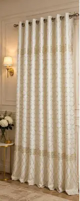 Luxurious 1 Pc Velvet Textured Curtains thumbnail 2