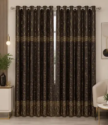 Luxurious 1 Pc Velvet Textured Curtains
