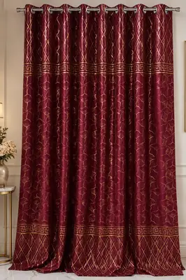 Luxurious 1 Pc Velvet Textured Curtains