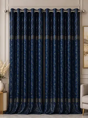 Luxurious 1 Pc Velvet Textured Curtains