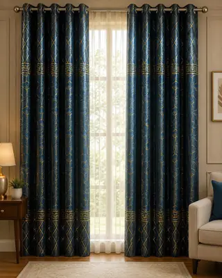 Luxurious 1 Pc Velvet Textured Curtains