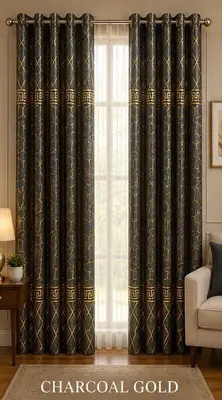 Luxurious 1 Pc Velvet Textured Curtains