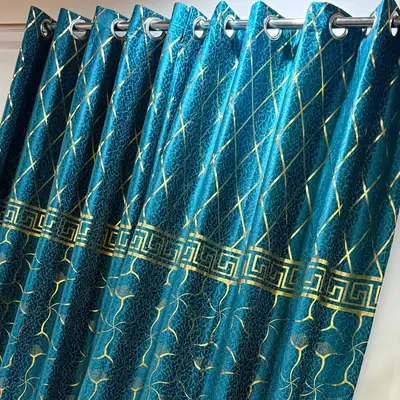 Luxurious 1 Pc Velvet Textured Curtain thumbnail 2
