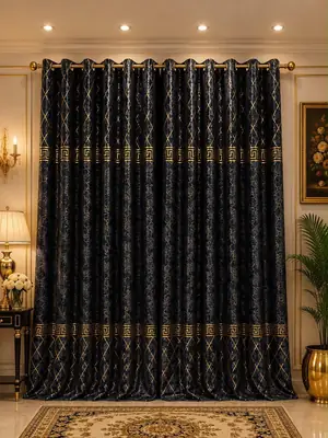 Luxurious 1 Pc Velvet Textured Curtain