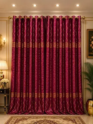 Luxurious 1 Pc Velvet Textured Curtain