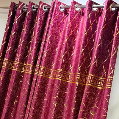 Luxurious 1 Pc Velvet Textured Curtain thumbnail 2