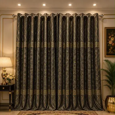Luxurious 1 Pc Velvet Textured Curtain