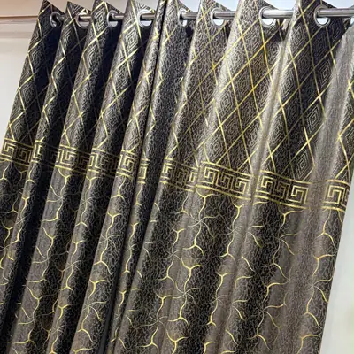 Luxurious 1 Pc Velvet Textured Curtain thumbnail 2