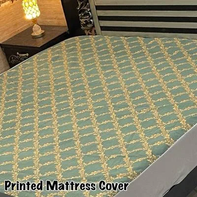 Waterproof Terry Cotton King Size Mattress Cover Multicolor Printed