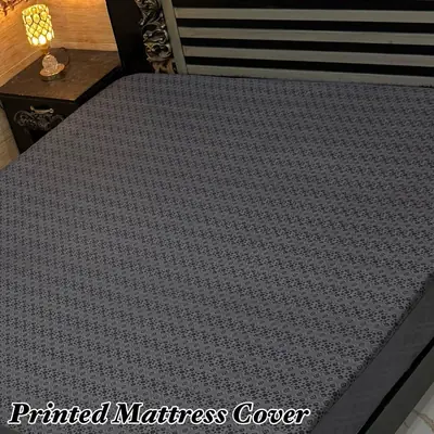 Stylish Terry Cotton Printed Double Bed Mattress Cover