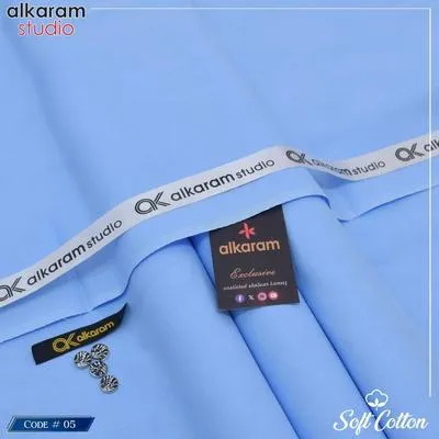 Soft Cotton Plain Blue Suit for Men Summer Wear
