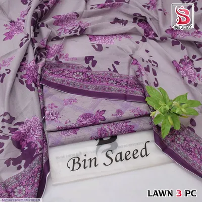 3 Pcs Women's Unstitched Digital Print Suit thumbnail 1