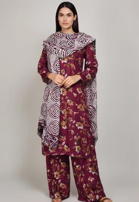 Stylish 3 Pcs Women's Unstitched Digital Print Suit thumbnail 3